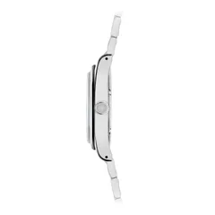 Traska Summiteer 36 case profile showing crown and box sapphire
