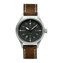MKII Hawkinge AGL on a dark brown leather strap