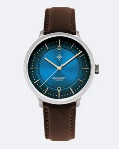 Beaucroft Signature with Midnight Blue fumé dial on brown leather strap