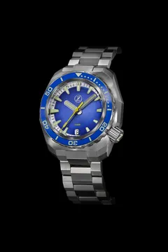 Zelos Hammerhead Titanium 1000m, blue dial, blue ceramic bezel