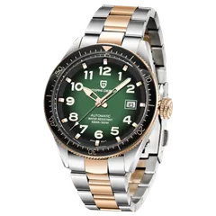 Pagani Design PD-1649 with green gradient dial and rose-gold-tone details on two-tone bracelet