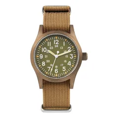 Militado ML05 (VH31) in bronze-tone PVD with olive green field dial on tan nylon strap