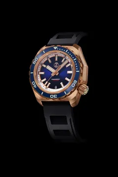 Zelos Hammerhead 2 in bronze, blue gradient dial, blue ceramic bezel