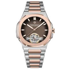 Pagani Design PD-YS025 with black-brown gradient dial, rose-gold-tone bezel and two-tone bracelet