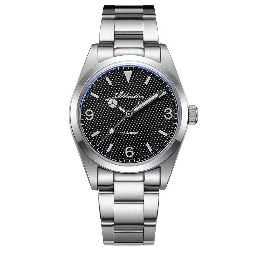 Addiesdive AD2096 with black 3-6-9 dial and BGW9 lume on a three-link bracelet