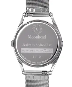Mr Jones Moonhead PE caseback engraved with the designers' names, edition number 1/100 and 66-PE