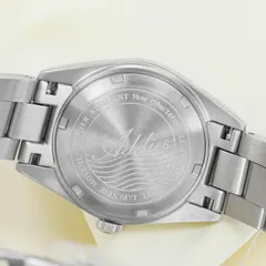 Addies AW25908 solid caseback engraved "All stainless steel, Japanese movement, water resistant 5bar"