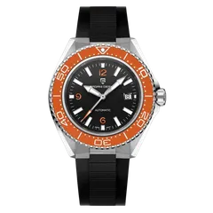 Pagani Design PD-YS034 with orange bezel on black rubber strap