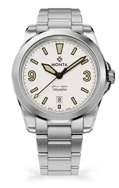 Monta Triumph Neuchâtel X, opalin silver dial