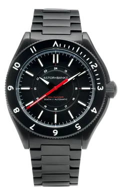 Astor+Banks Sea Ranger S, black DLC case and bracelet, matte black dial