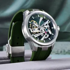 Pagani Design PD-YS030 on green rubber strap with a folding clasp