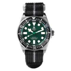 Tactical Frog Titanium FX-Diving V4 with green dial and black bezel on nylon strap