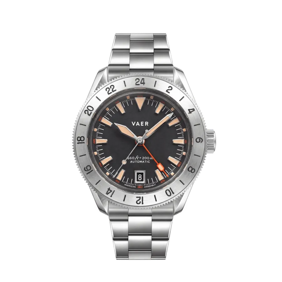 Vaer G5 Pacific Steel GMT 39mm on Elite steel bracelet