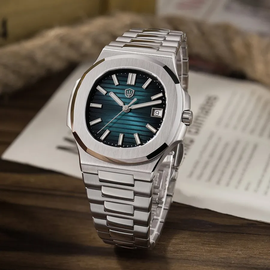 Watchdives WD0013B with slate blue sunray dial and date at 3