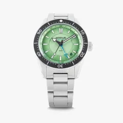 Nodus Sector II Dive GMT Seafoam, mint green dial, matte black DLC bezel