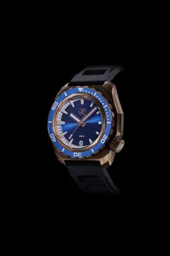 Zelos Hammerhead 1000m Diver in bronze, blue dial, blue ceramic bezel
