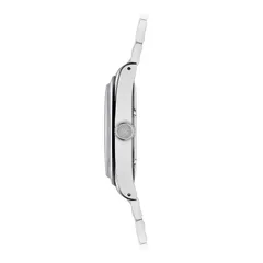Traska Commuter 38 case profile showing crown and box sapphire