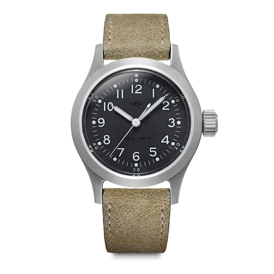 MKII Cruxible Hellion Non-date (satin) on a sand suede strap