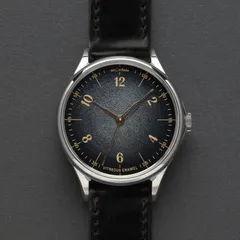 anOrdain Model 1 41mm Payne's Grey Fumé, vitreous enamel dial, on black shell cordovan strap