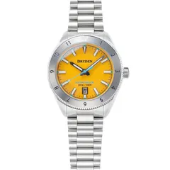 Dryden Pathfinder Sunshine Yellow, steel 12-hour bezel