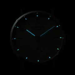 Seestern Original lume shot showing lumed hands and hour markers