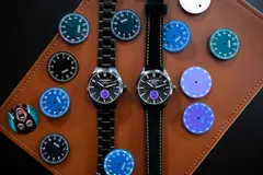 Bernhardt x Rampart Studio Tempest with purple 24-hour subdials