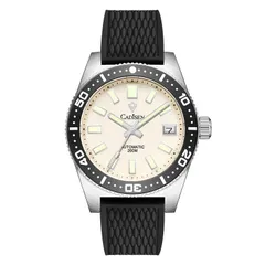 Cadisen C8207 with cream dial on a black rubber strap
