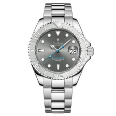 Cadisen C8184 with grey dial and blue seconds hand on a steel bracelet