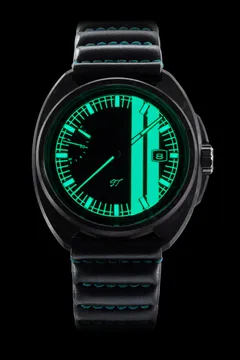 Zelos GT 40mm Carbon Teal lume shot, lumed racing stripes