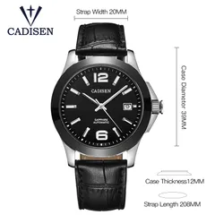 Cadisen C1009 dimension drawing (39mm case, 12mm thick, 20mm strap)