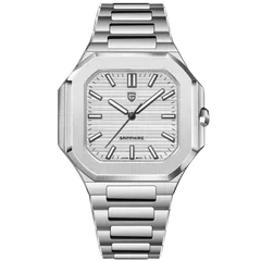 Pagani Design PD-YS019 with white dial on steel bracelet