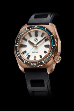 Zelos Hammerhead V3 300m in bronze, fully lumed white dial