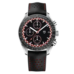 Pagani Design PD-1816 in red on the black perforated leather strap