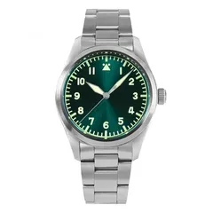 San Martin SN030-G with sunray green Type A dial on steel bracelet