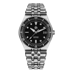 San Martin SN0148-GB2 40mm with black dial and black ceramic bezel on five-link bracelet