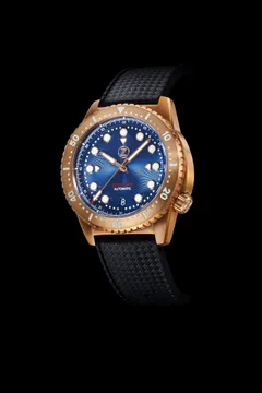 Zelos Mako V2 500m Diver in bronze, deep blue dial, bronze bezel