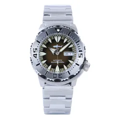Heimdallr Sharkey Ocean Monster with olive dial on steel bracelet