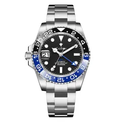 Cadisen C8217 with black dial and black and blue bezel