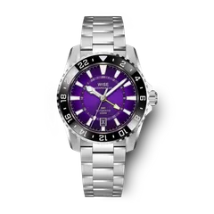 Wise Adamascus ADX171 True GMT with the neon green GMT hand, on 904L bracelet