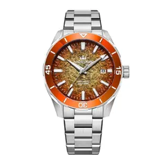 AddiesKIN K005 with orange-gold textured dial and orange ceramic bezel