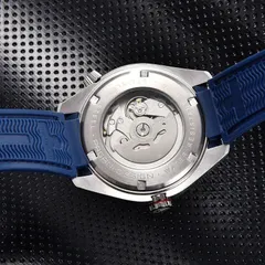 Pagani Design PD-1729 display caseback showing a Seiko NH-series movement