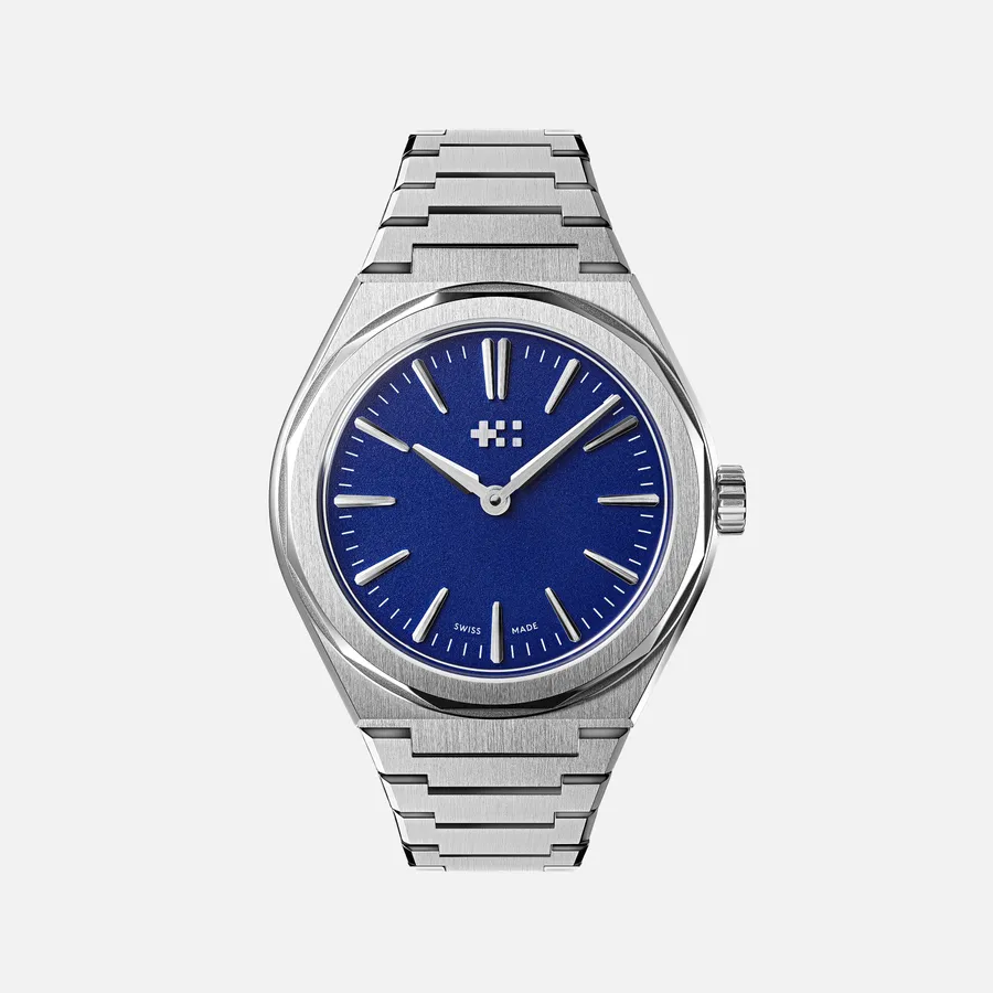 Christopher Ward The Twelve 660, Blue on steel bracelet