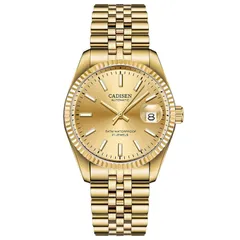 Cadisen C8053 with gold dial in a gold-tone case and bracelet