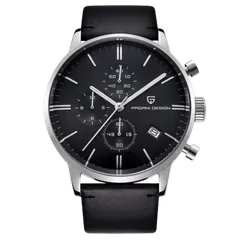 Pagani Design PD-2720K with black dial on black leather strap