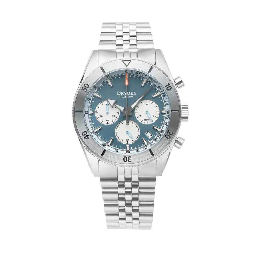 Dryden Chrono Diver Gen 2, Steel Blue dial, on 5-link bracelet
