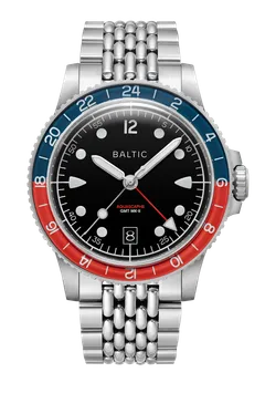 Baltic Aquascaphe GMT MK-II Red, on beads-of-rice bracelet