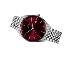 ELKA D07-1003, sunbrushed bordeaux dial, on the rice-grain steel bracelet