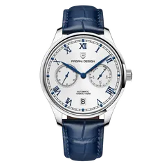 Pagani Design PD-1772 with white dial on blue leather strap