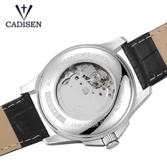 Cadisen C1009 display caseback showing the automatic movement