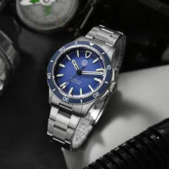 Watchdives WD0019 with blue gradient dial and blue bezel